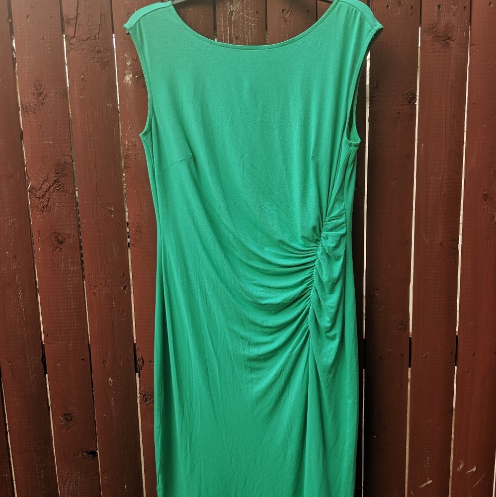 Ann Taylor green side cinched dress